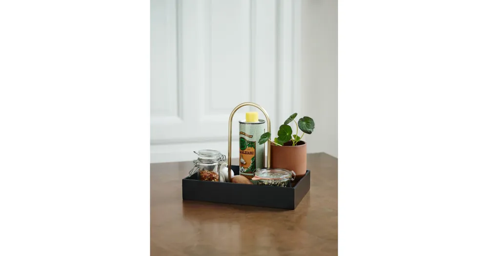 Drevený organizér s rukoväťou Norr Black Oak Sezónní Sleva