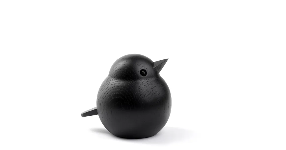 Dřevěný ptáček Mama Sparrow Black Stained Oak Víkendová Akce