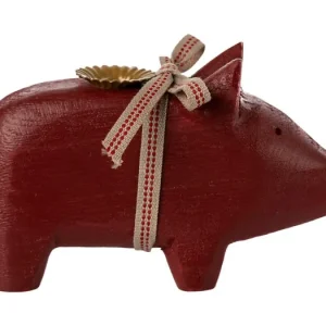 Dřevěný svícen prasátko Piggy Red Small Přímo Od Výrobce