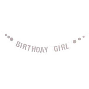 Nejprodávanější Girlanda „Birthday girl“ růžová
