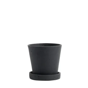 Finální Výprodej Kvetináč Flowerpot s podmiskou Black S