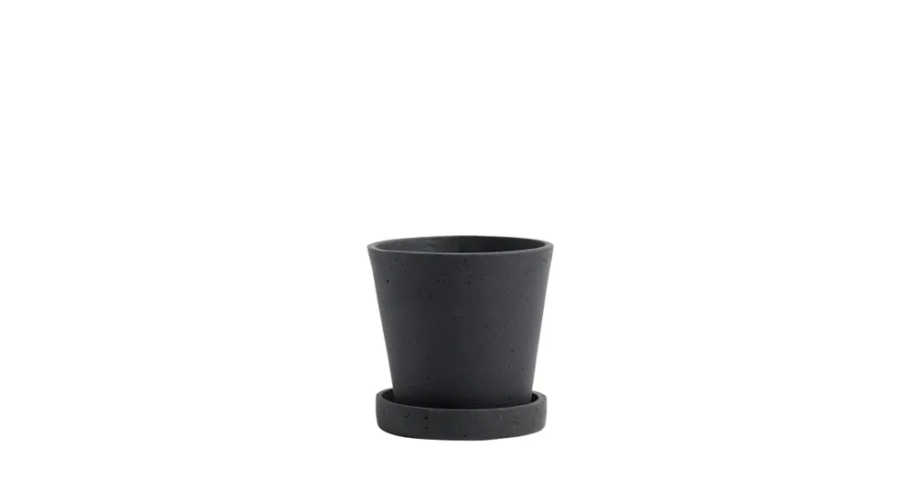 Finální Výprodej Kvetináč Flowerpot s podmiskou Black S