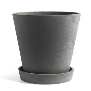Zlevněný Květináč Flowerpot s podmiskou Dark Grey XXL