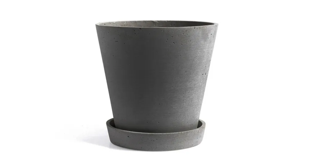 Zlevněný Květináč Flowerpot s podmiskou Dark Grey XXL