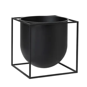 Květináč Kubus Flowerpot Black 23 cm Vrácení Zdarma