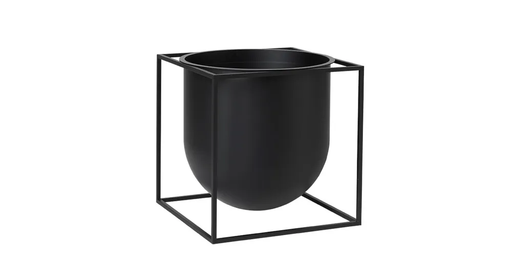 Květináč Kubus Flowerpot Black 23 cm Vrácení Zdarma
