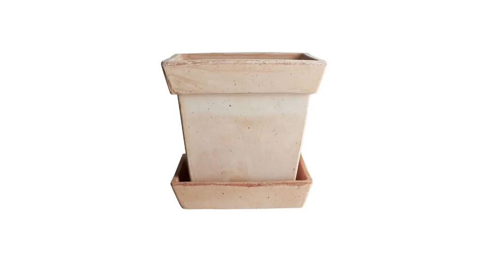 Kvetináč s podmiskou Gaia Square Rosa 21 cm Cenově Výhodný