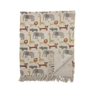Přehoz Brett Animals Recycled Cotton 160x130 cm Nejlepší Cena