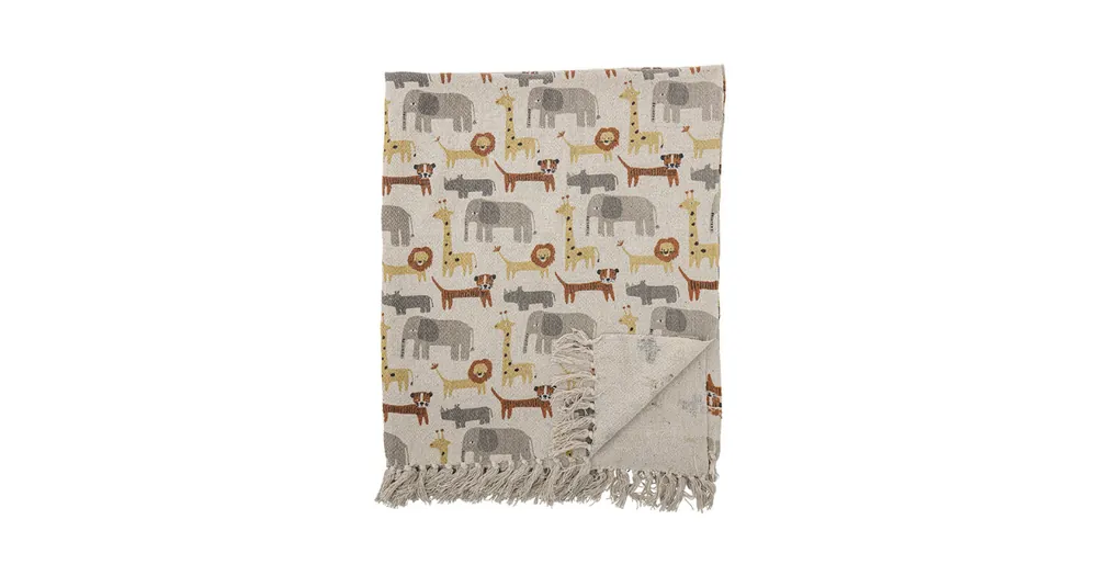 Akční Nabídka Prikrývka Brett Animals Recycled Cotton 160x130 cm