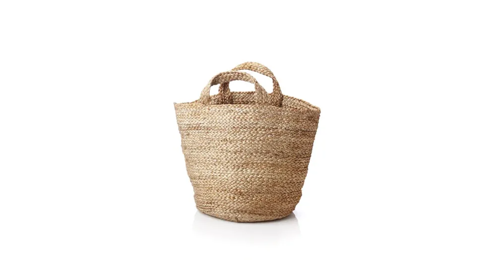 Levný Prírodný jutový kôš Basket with Handles 48 cm
