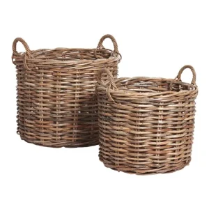 Expresní Doručení Ratanový koš s úchyty kulatý, 66 cm