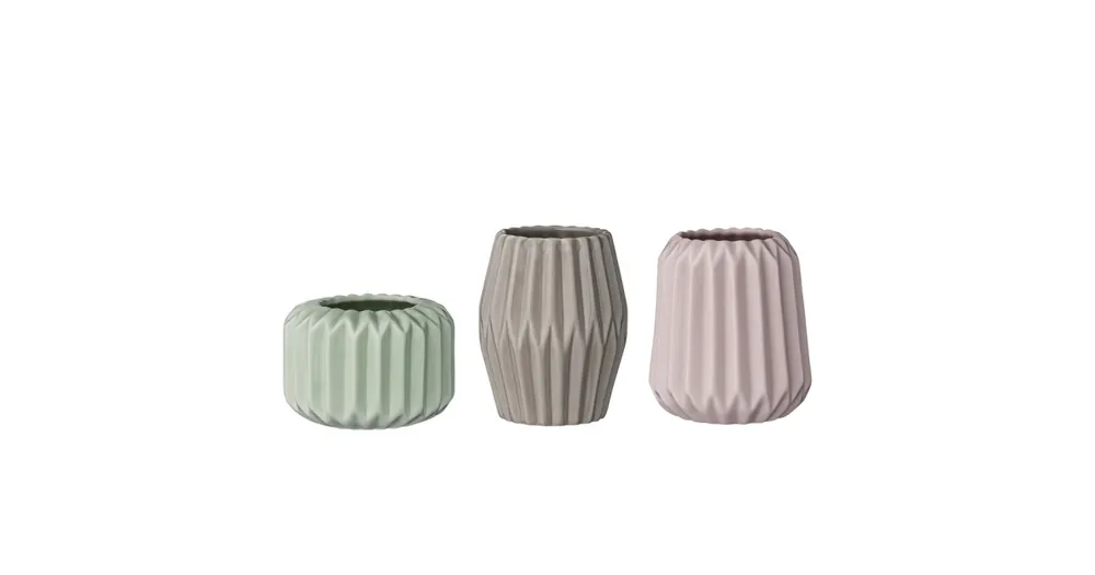 Sada barevných porcelánových svícnů Flute Omezená Nabídka