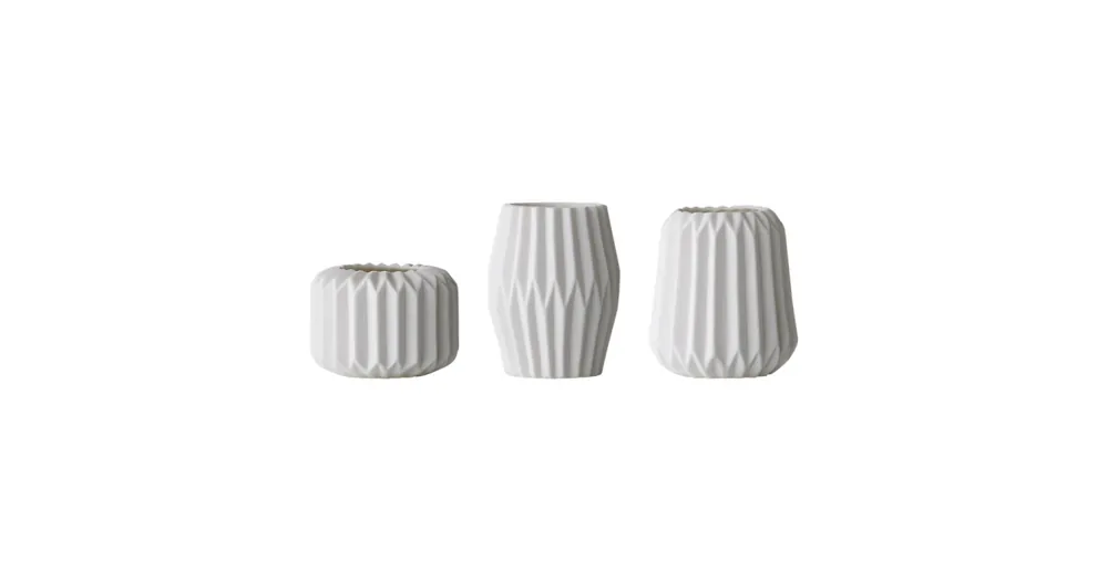 Sada bílých porcelánových svícnů Flute Levný