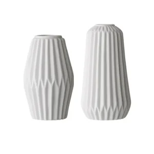 Sada bielych porcelánových váz Flute Vysoce Kvalitní
