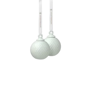 Súprava porcelánových baniek Rhombe Soft Green 2 ks Finální Výprodej