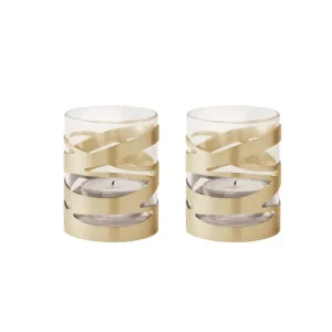 Top Prodej Svietniky Tangle Brushed Brass - sada 2 ks