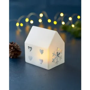Expresní Doručení Svítící domeček Santa House Frosted 11,5 cm