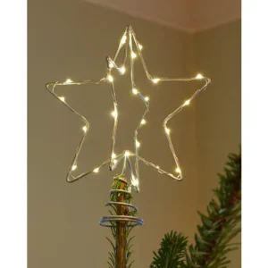 Finální Výprodej Svítící špička na stromeček Christina Silver 15 cm