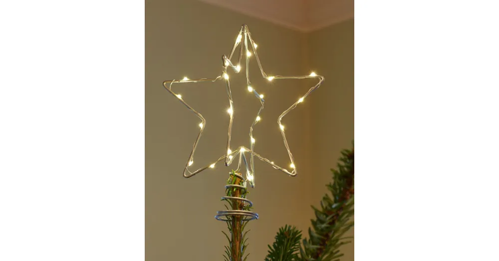 Finální Výprodej Svítící špička na stromeček Christina Silver 15 cm