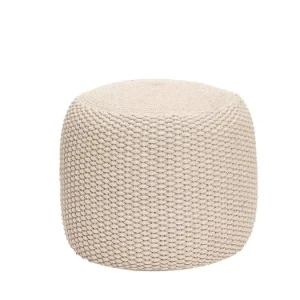 Tkaný pouf Round béžový Akce