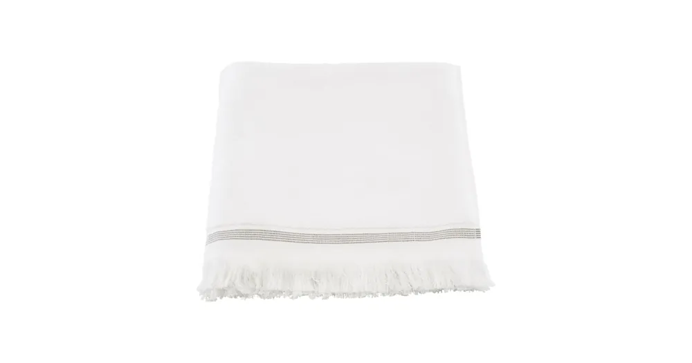 Sezónní Sleva Bavlnená osuška Grey Stripes biela