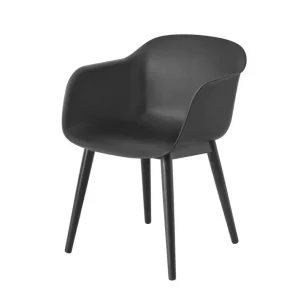 Koupit Online Židle Fiber Armchair Wood Base, black