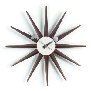 Hodiny Sunburst Clock, walnut Oblíbený
