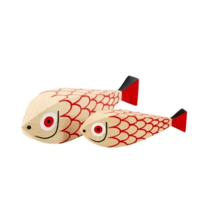 Rychlé Dodání Dekorace Wooden Doll Mother Fish & Child