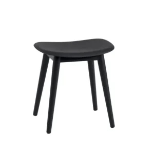 Akce Stolička Fiber Stool Wood Base, black