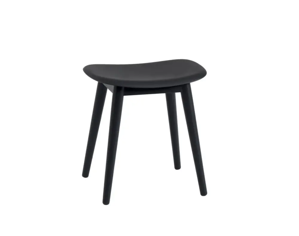 Akce Stolička Fiber Stool Wood Base, black