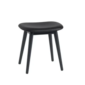 Koupit Online Stolička Fiber Stool Wood Base, black leather