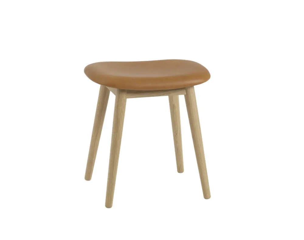 Stolička Fiber Stool Wood Base, cognac/oak Nízká Cena