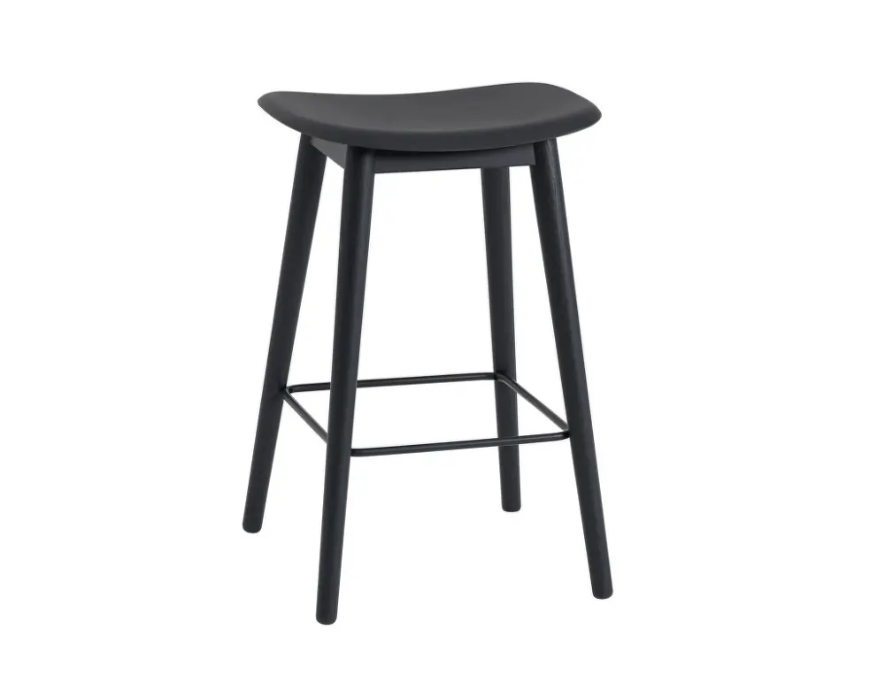 Rychlé Dodání Barová stolička Fiber Stool 65cm Wood Base, black