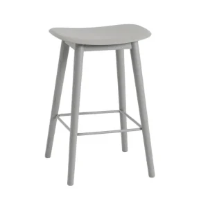 Barová stolička Fiber Stool 65cm Wood Base, grey Top Prodej