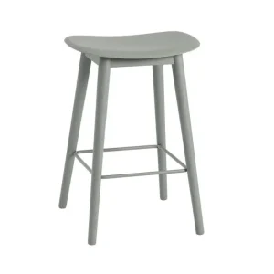 Barová stolička Fiber Stool 65cm Wood Base, dusty green Akční Nabídka