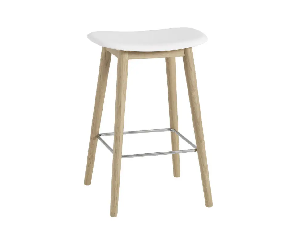 Kup Teď Barová stolička Fiber Stool 65cm, Wood base, natural white/oak