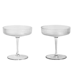 Skleničky Ripple Champagne Saucer set 2ks, clear Nejlepší Volba