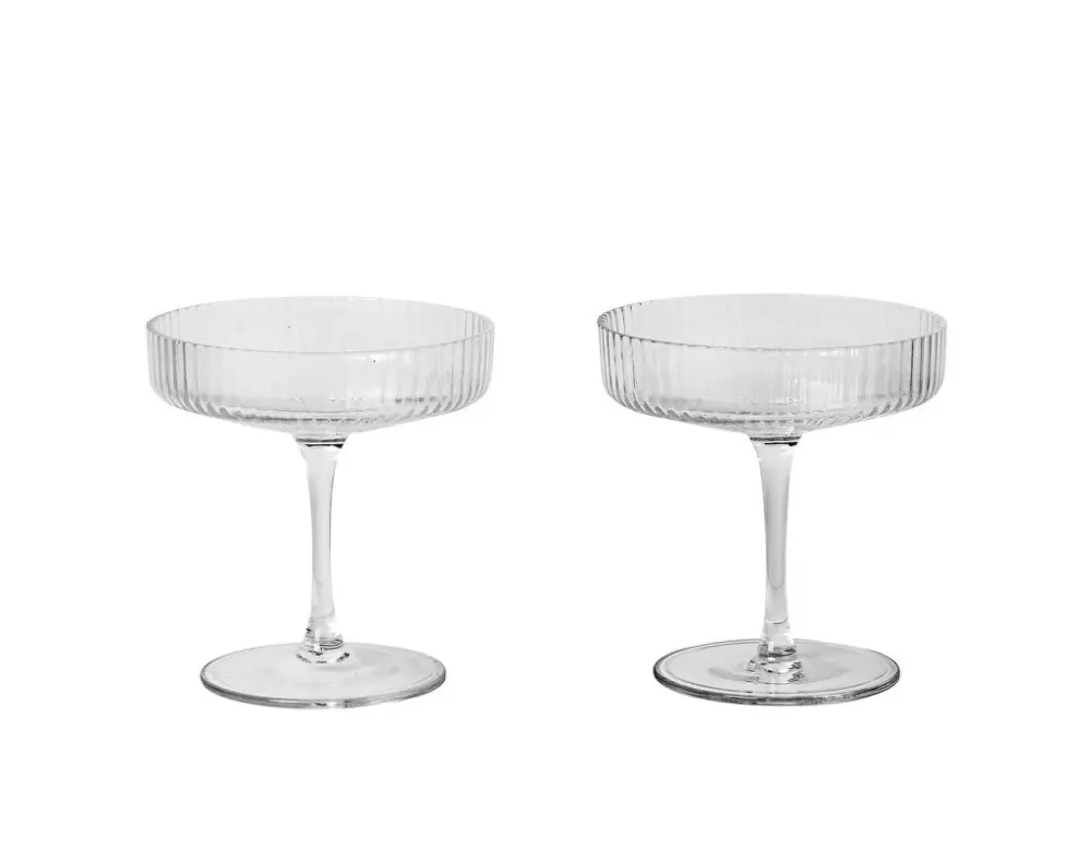 Skleničky Ripple Champagne Saucer set 2ks, clear Nejlepší Volba