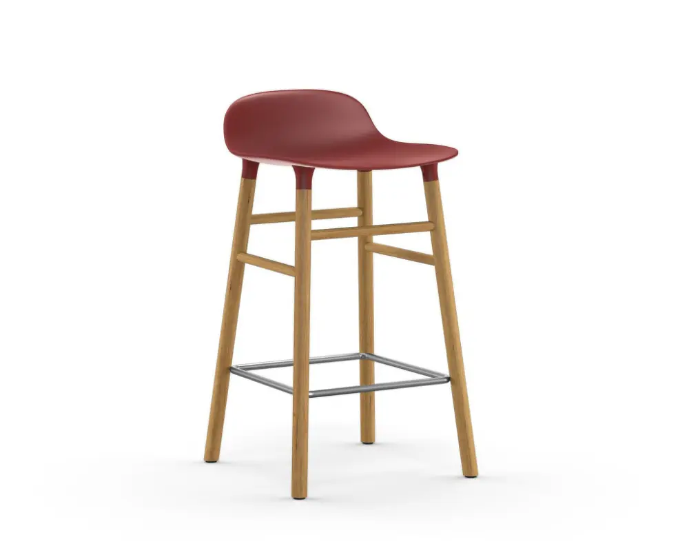 Barová židle Form 65 cm Oak, red Cenová Bomba
