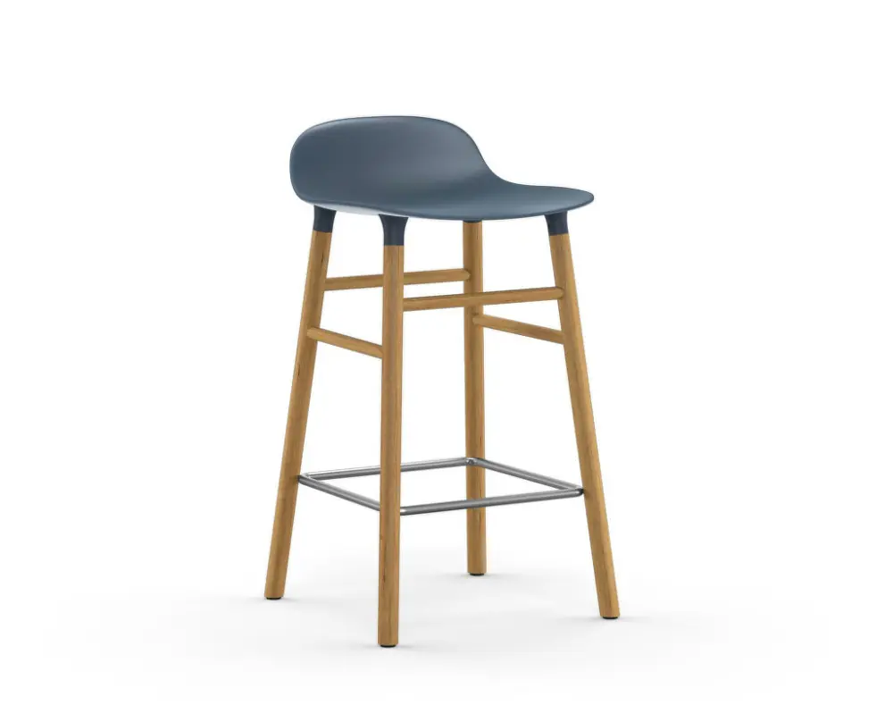 Barová židle Form 65 cm Oak, blue Vysoce Kvalitní