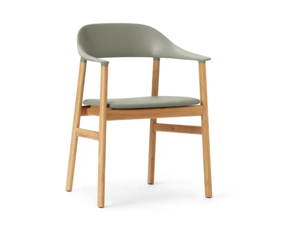 Omezená Nabídka Židle Herit Armchair Oak Leather, dusty green