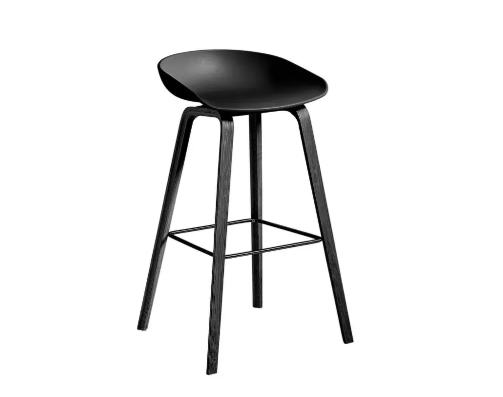 Barová stolička AAS 32 High Black Lacquered Oak Veneer, black Nejprodávanější
