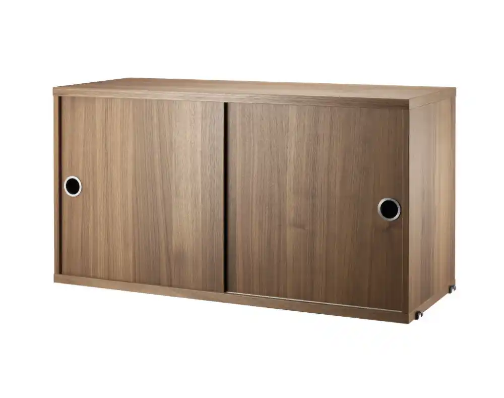 Komoda String Cabinet With Sliding Doors 78 x 30, walnut Rychlé Dodání