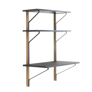 Značkový Policový systém Kaari Wall Shelf with Desk, black oak