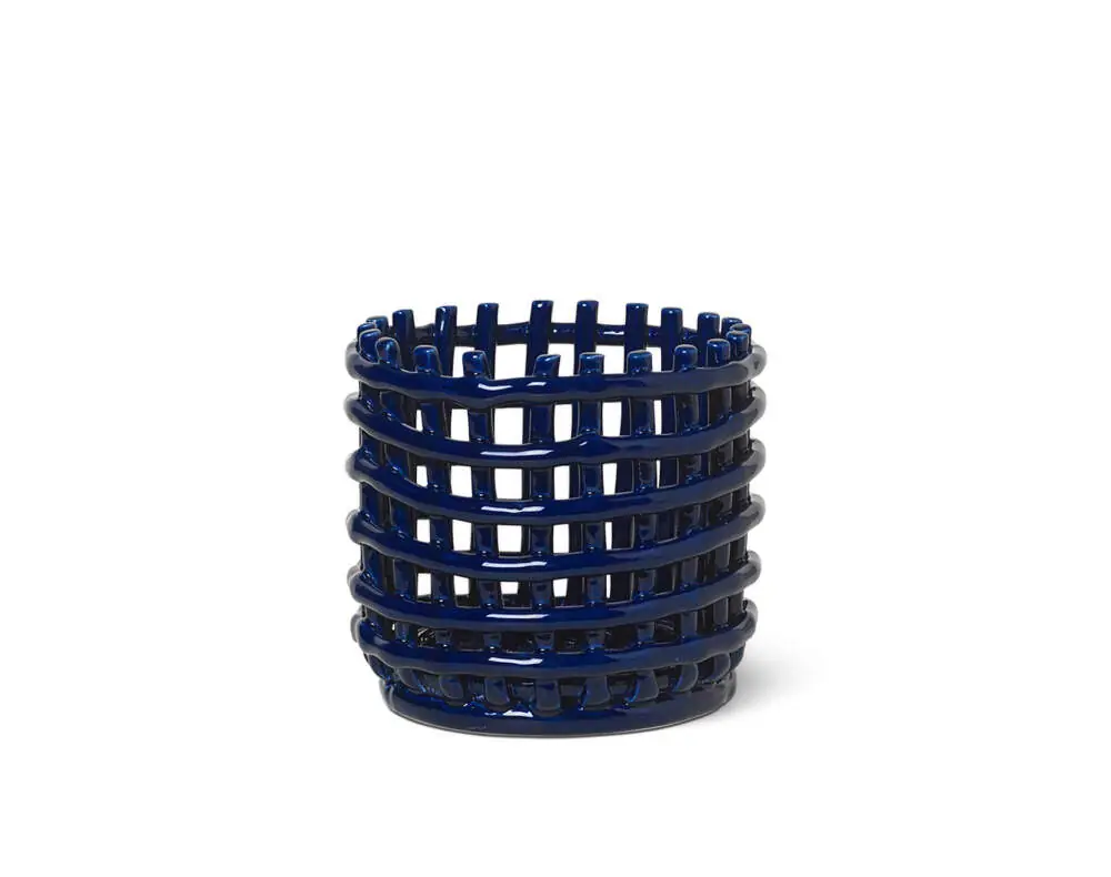 Super Cena Organizér Ceramic Basket Small, blue