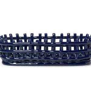 Organizér Ceramic Basket Oval, blue Nakupujte Hned