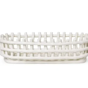 Organizér Ceramic Basket Oval, off-white Výhodná Nabídka