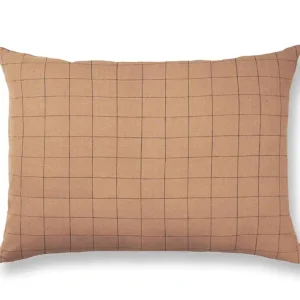 Levný Polštář Brown Cotton Grid Large
