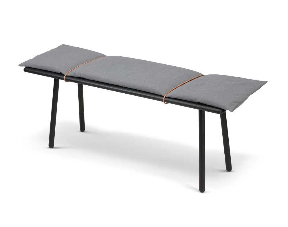 Originální Lavice s podsedákem Georg, light grey / black oak