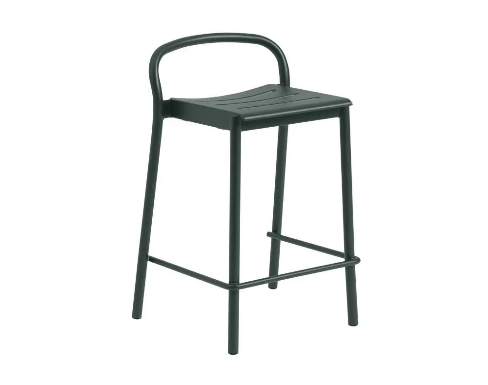 Aktuální Stolička Linear Steel Counter Stool, dark green